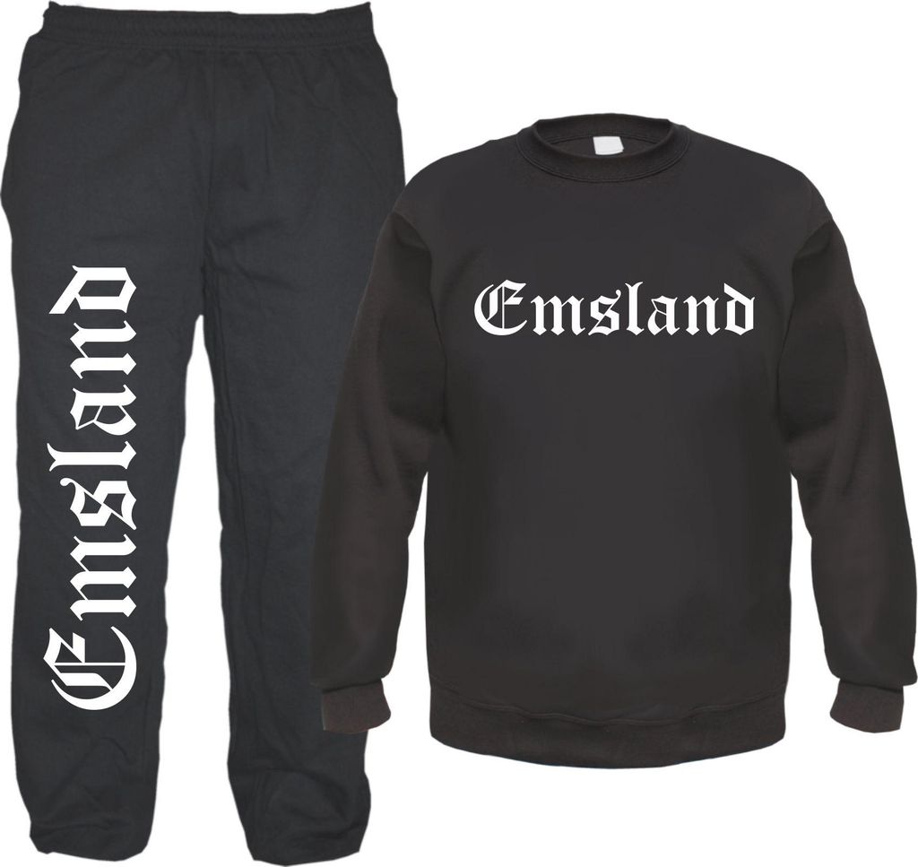 Emsland Jogginghose und Sweat im Set - Jogginganzug L Schwarz