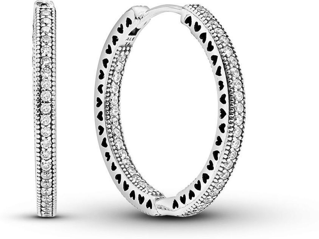 Pandora 296319CZ  Creolen Funkeln und Herzen Sterling Produktbild 