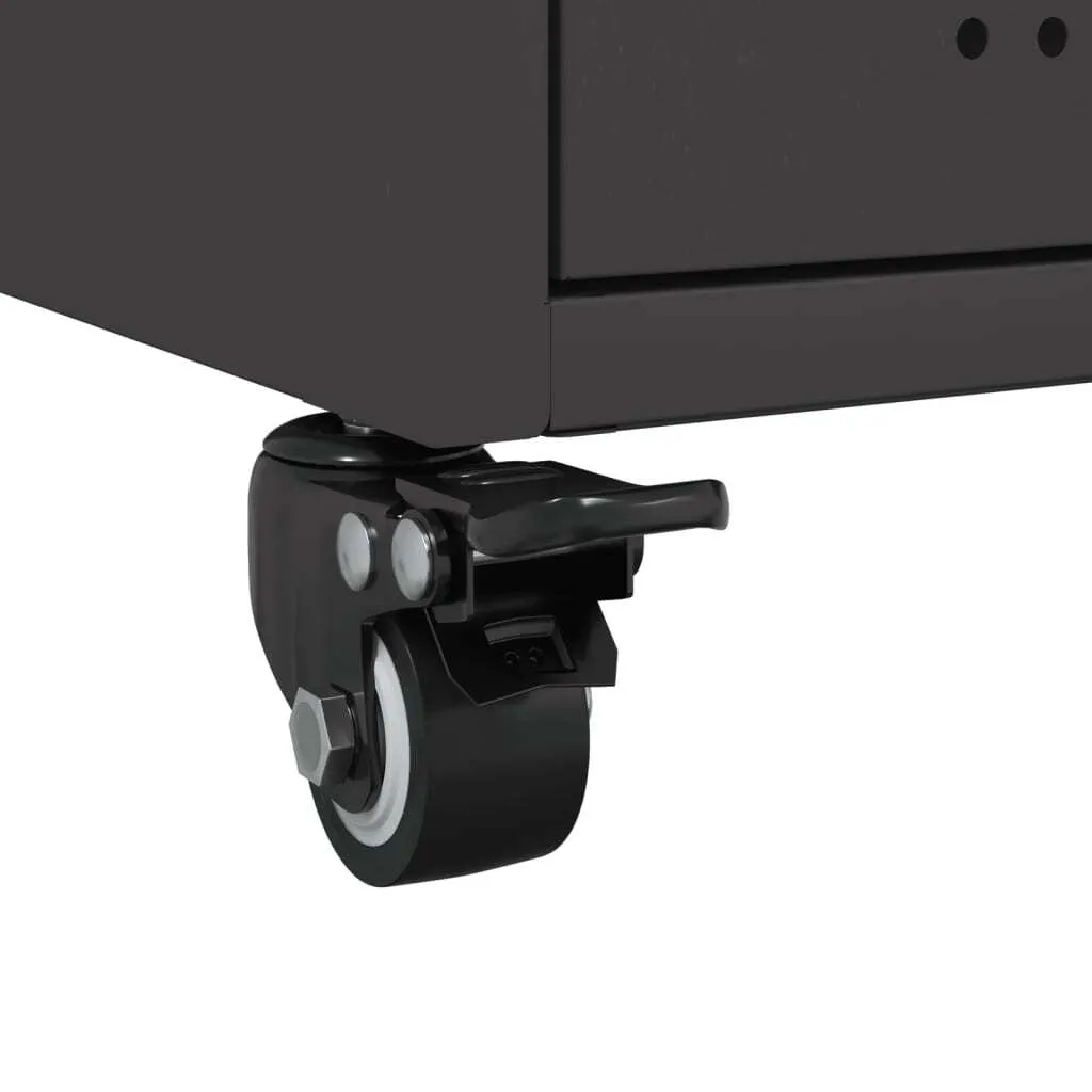 Solution de rangement gain de place, buffet noir en acier anti-rayure - 11
