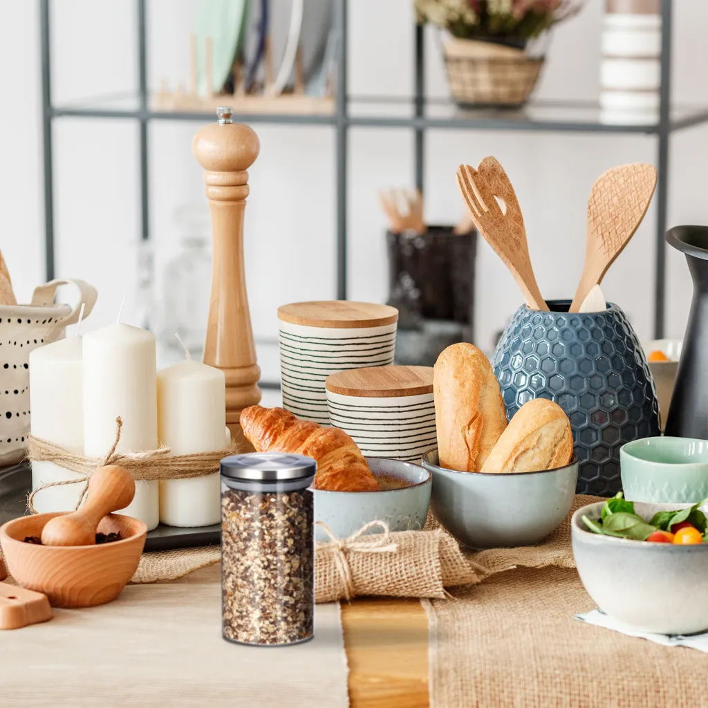 Boîtes de Conservation en Verre 1L Relaxdays pour Aliments Secs - 6 Pièces - 5