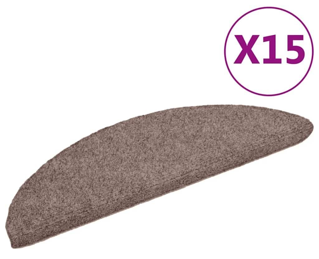 vidaXL Stufenmatten Selbstklebend 15 Stk. 56x17x3 cm Hellbraun Halbrund