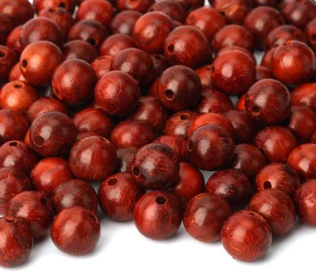 Perles de santal 6mm polissage artisanal pour bijoux DIY de qualité