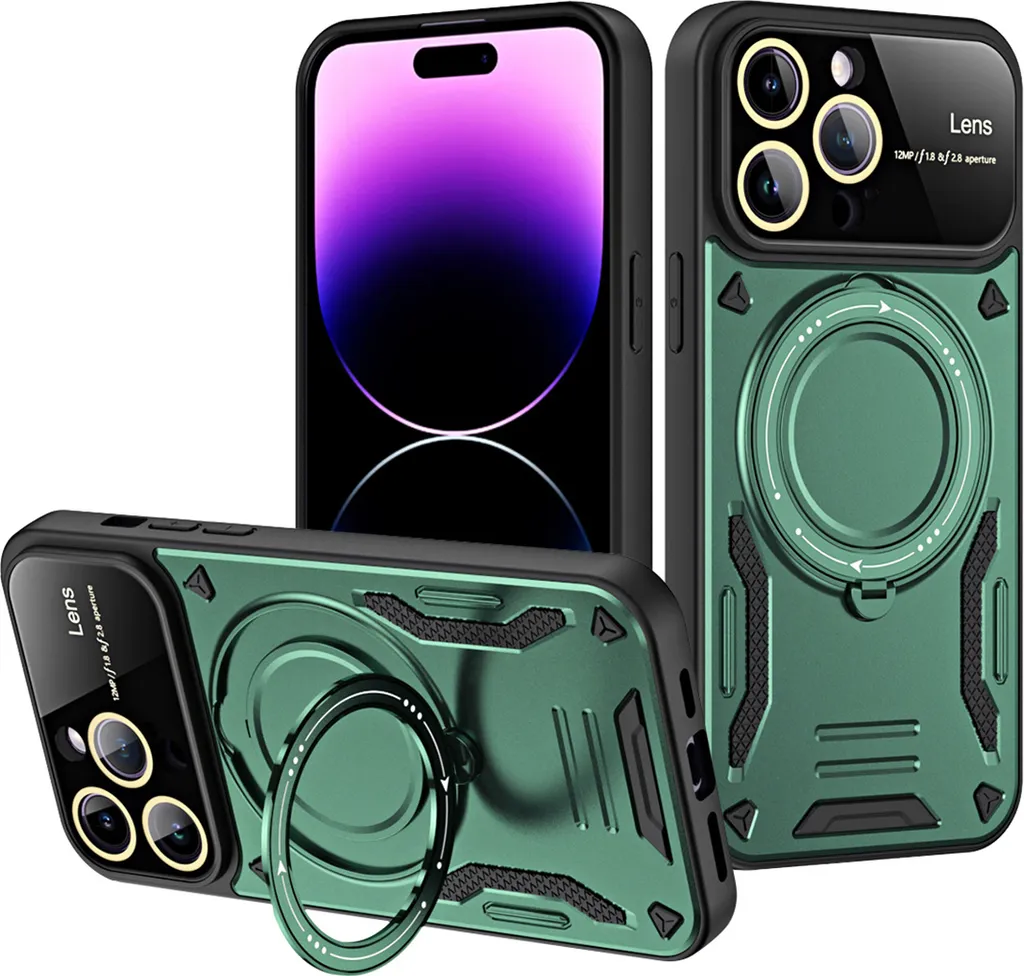 Cover iPhone 14 Pro Magnetica Verde - Doppio Strato Antiurto Armour
