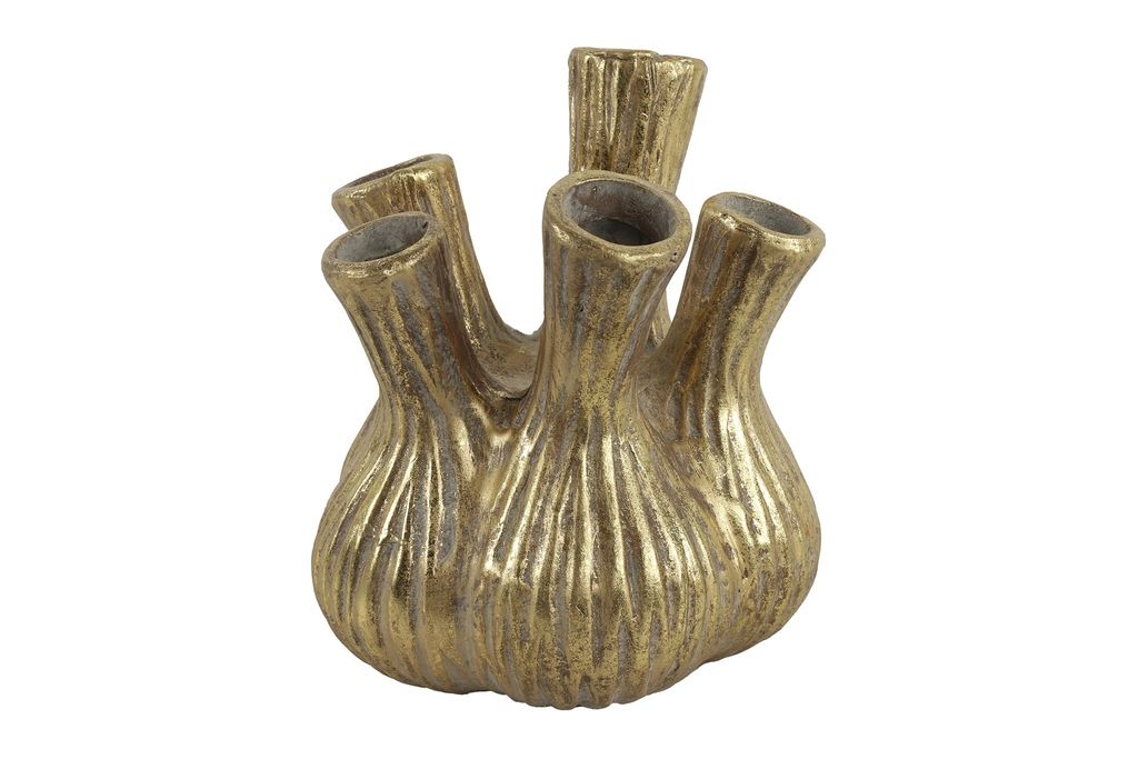 Countryfield Blumenvase Moyo - Tulpenvase - gold - 17xB17xH20cm