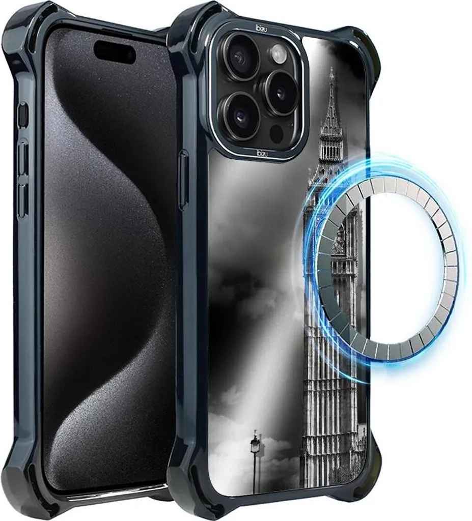Custodia iPhone 15 Pro IBIZU DropGuard Ultra MagSafe Big Ben Noir City