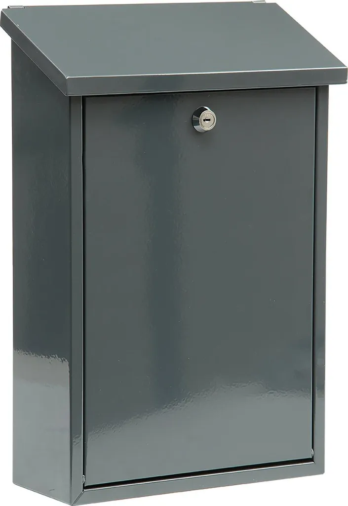 Boîte aux lettres anti-pluie 400x250x100mm graphite sécurisée à clé