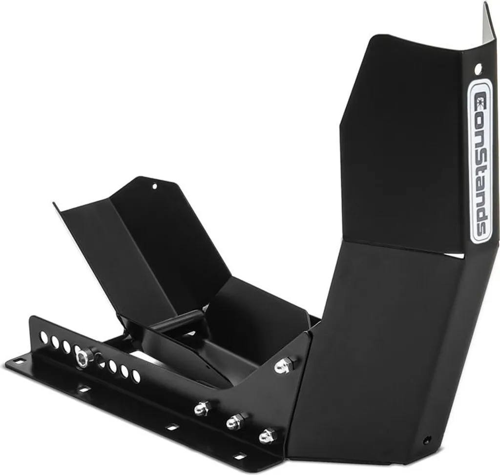 Bloque roue moto de transport ConStands pour fixation au sol et plateau