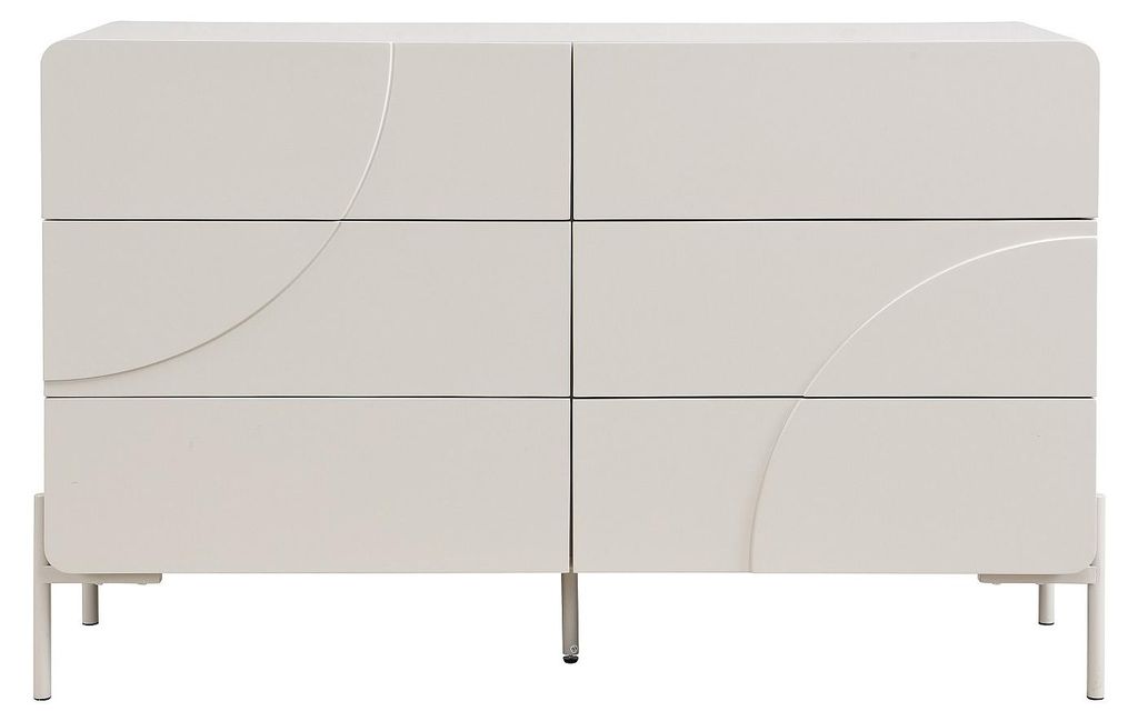 Kommode mit 6 Schubladen – MDF – Beige – ZELINARO