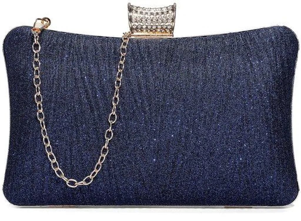 Sac à bandoulière pour les fêtes et mariages en tissu bleu scintillant