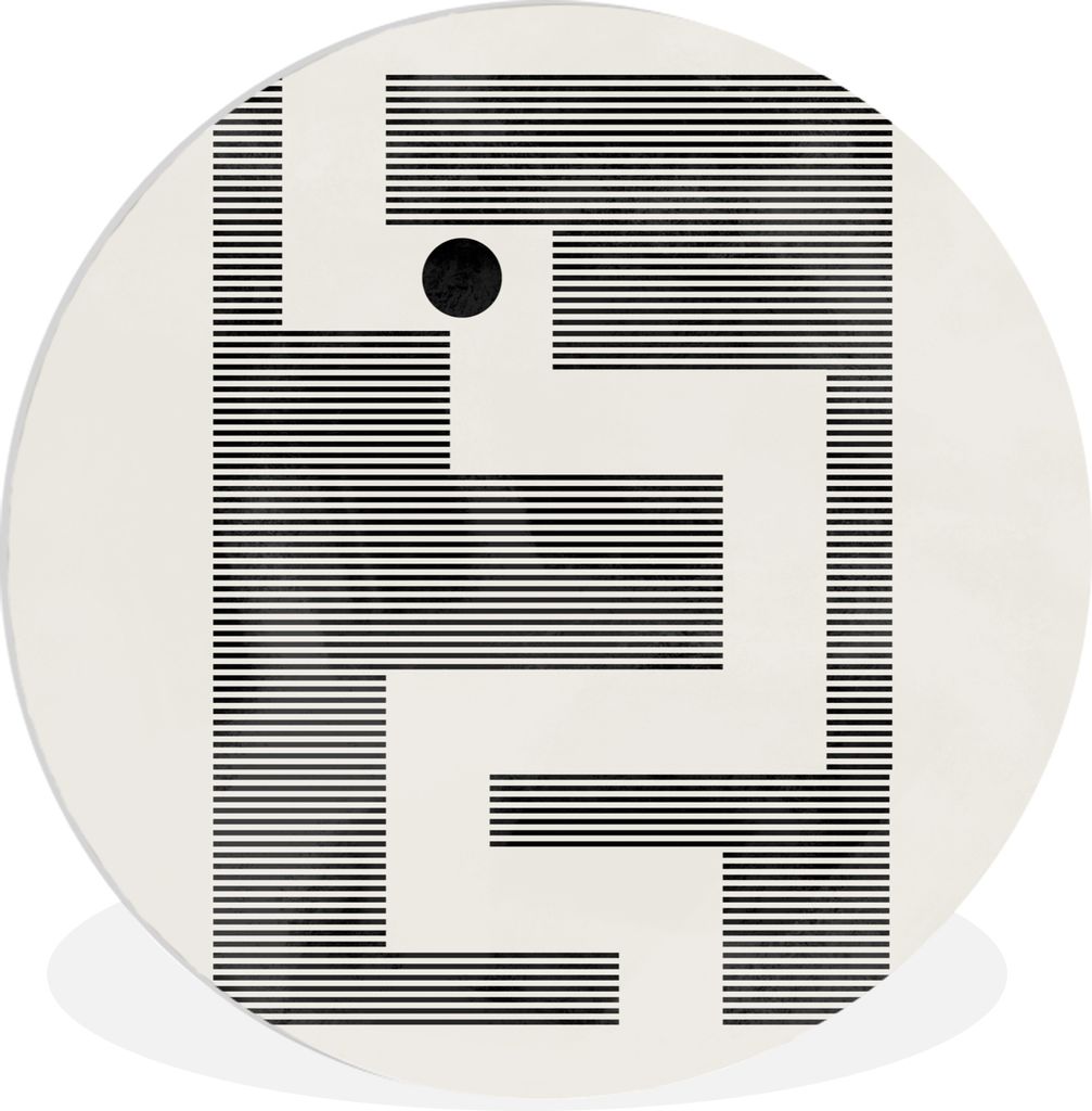 MuchoWow Rundes Wandbild - Runde Bilder Labyrinth - Abstrakt - Minimalismus Ø 60 cm Kreis Wanddekoration Kunststoff - Wandkreis - Wandschmuck - ...
