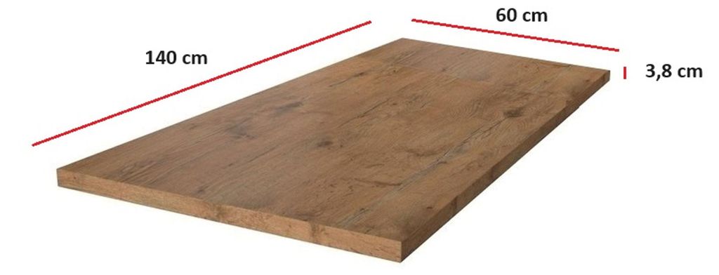 Arbeitsplatte 140 cm 38 mm Küchenzeile Küchenblock Eiche Produktbild 