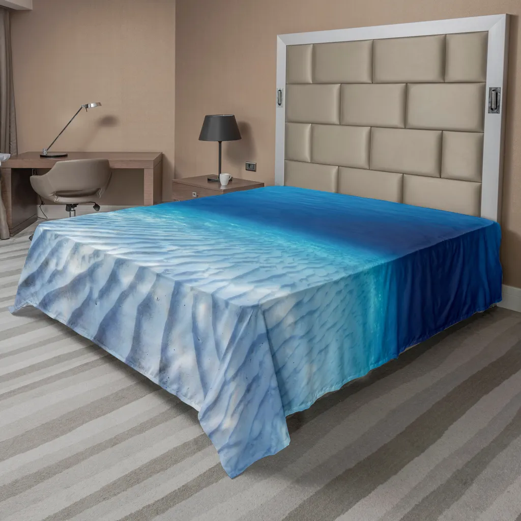 Lenzuolo Matrimoniale ABAKUHAUS Mare - Fondale Sabbioso Navy e Beige 266x260