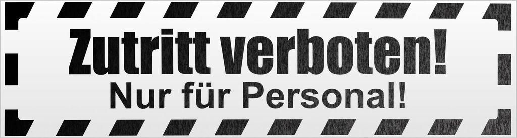Kiwistar Zutritt verboten Personen gestreift Magnetschild Schild magnetisch - 20cm Schwarz - reflektierend - Magnetfolie für Auto PKW Kfz