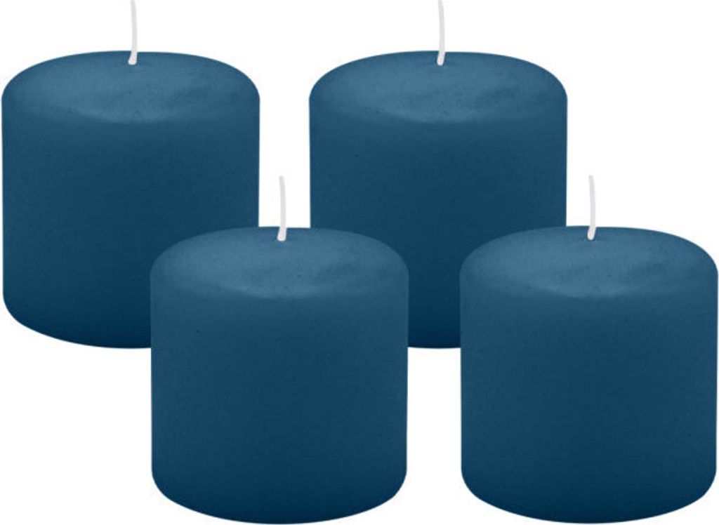 4er Set Adventskranzkerzen Petrol Blau Ø 60 x 60 mm