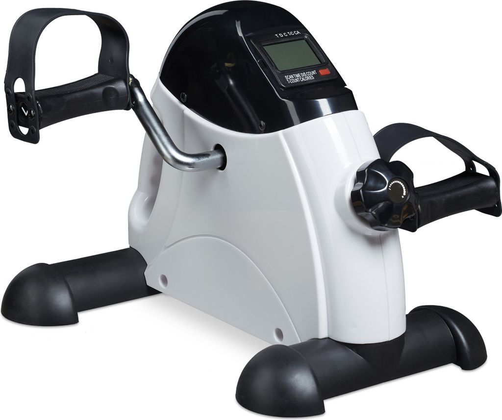 Stuhl-Fahrrad - Pedaltrainer für Zuhause & Büro - 30x35x41 cm - Arm- und Beintrainer - Schwarz-Weiß