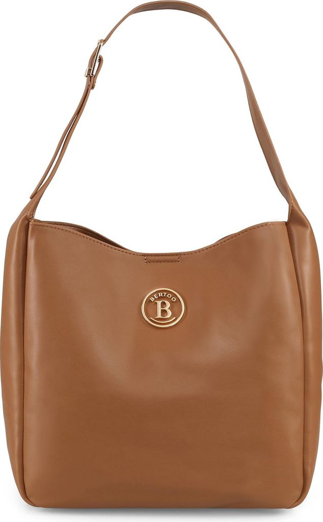 Damenhandtasche BERTOO Ella, braun/gold