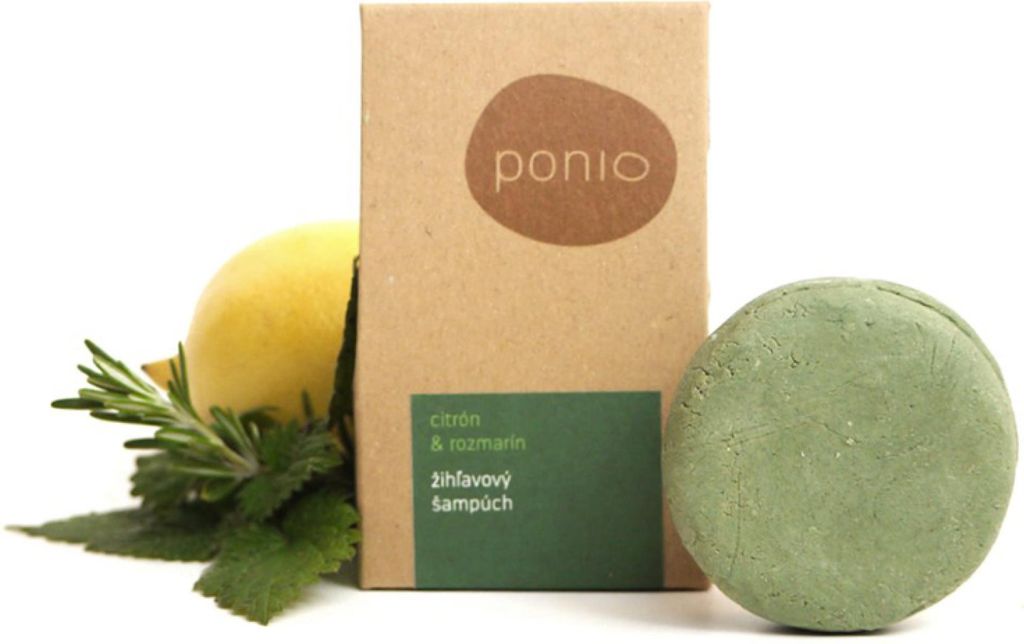 PONIO Festes Shampoo Brennnessel Zitrone und Rosmarin 60 g