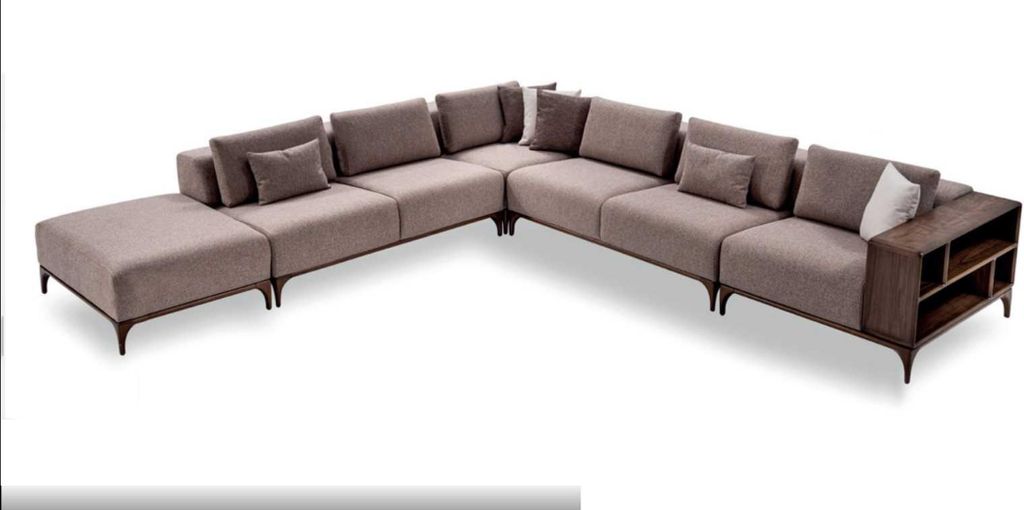 Wohnzimmer Ecksofa L-form Holz Modernen Luxus Design Eckgarnitur Eckcouch