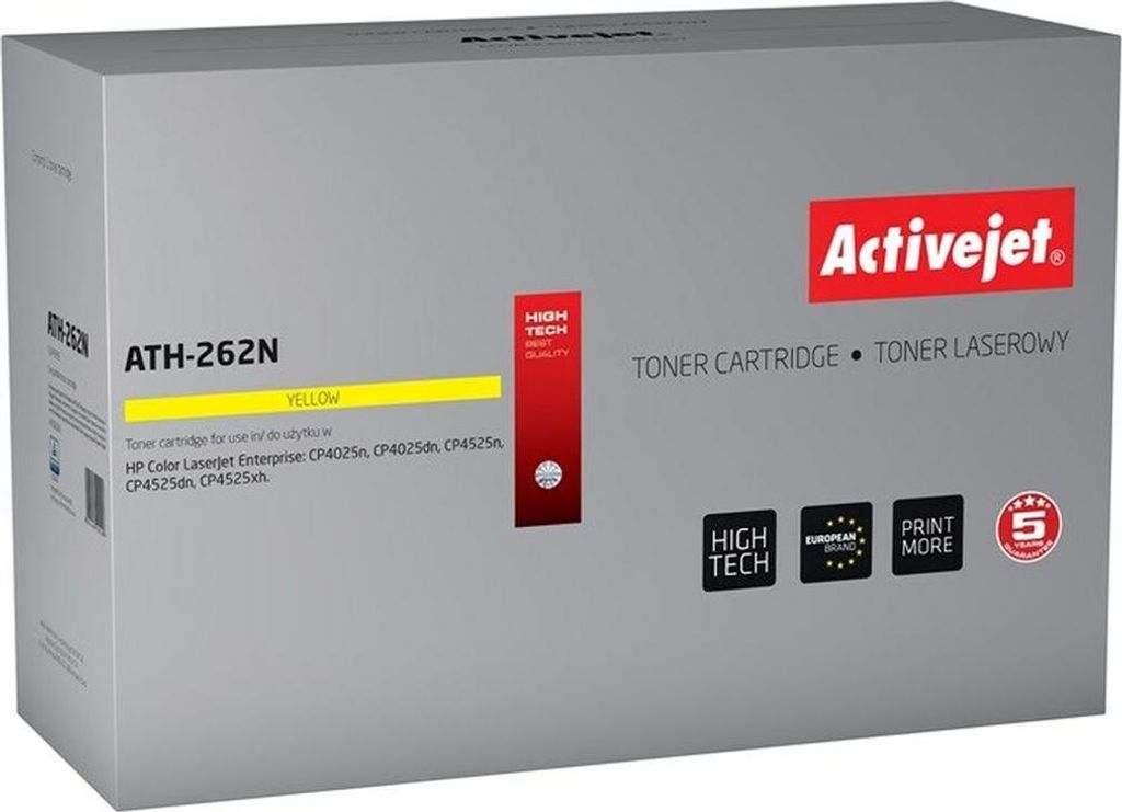 Activejet ATH-262N Tonerkartusche für HP Drucker; HP CE262A-Ersatz; Höchste; 11000 Seiten; Gelb