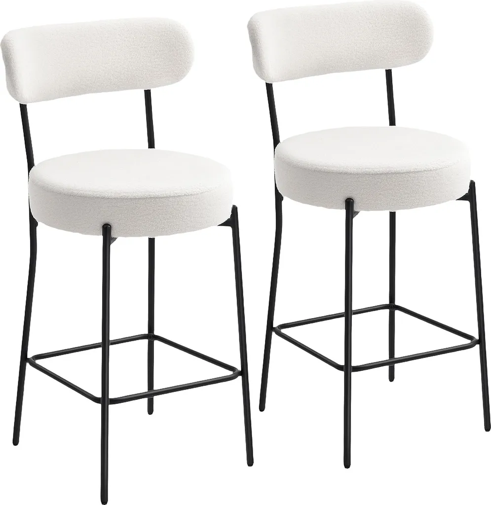 Tabourets de Bar Confortables Lot de 2 Assise Large 68 cm pour Cuisine