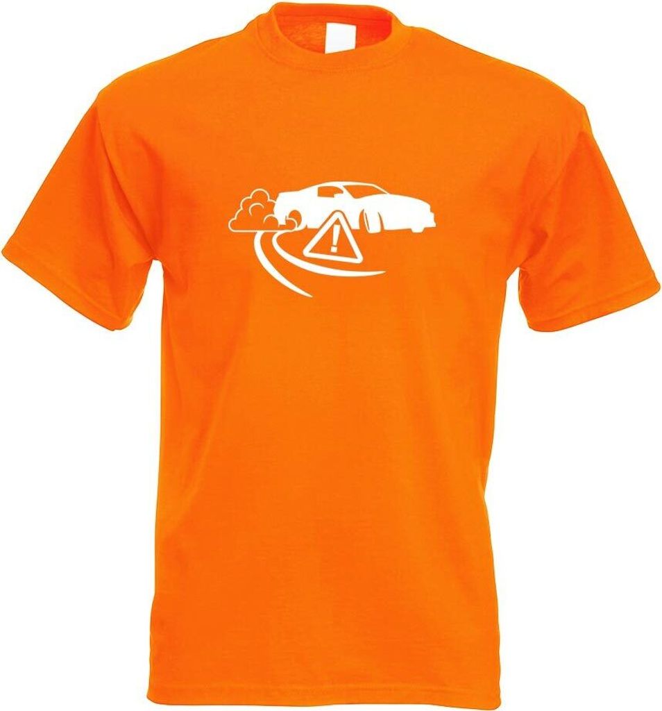 Kiwistar - T-Shirt - orange - Achtung Drift King Motiv Bedruckt Funshirt Design Print - mit Motiv Bedruckt - Funshirt Design - Sport - Freizeit - H...