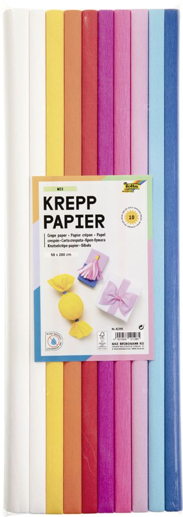 Folia Paper - Crep Paper Folia 50x200cm Mix 10 Farben | 10 Produktbild 
