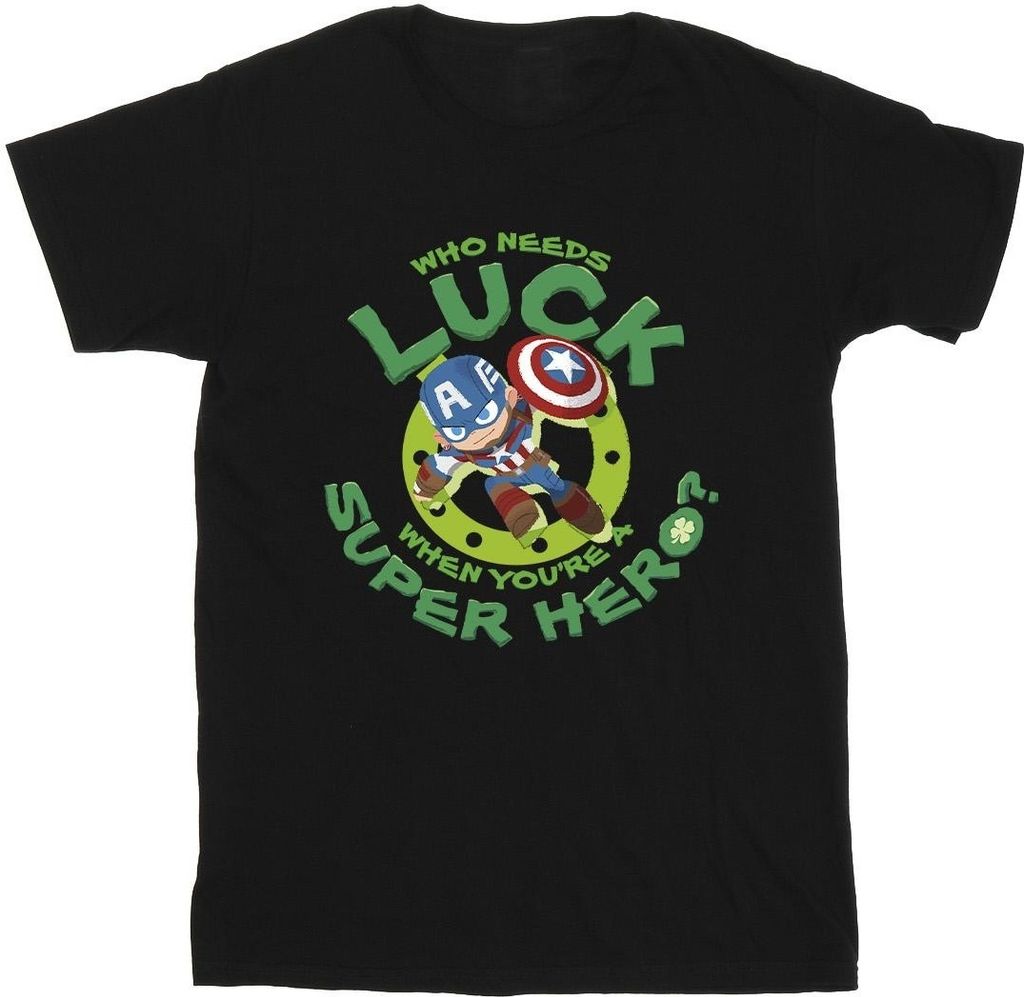 Marvel - "St Patrick's Day Luck" T-Shirt für Herren BI38196 (S) (Schwarz)
