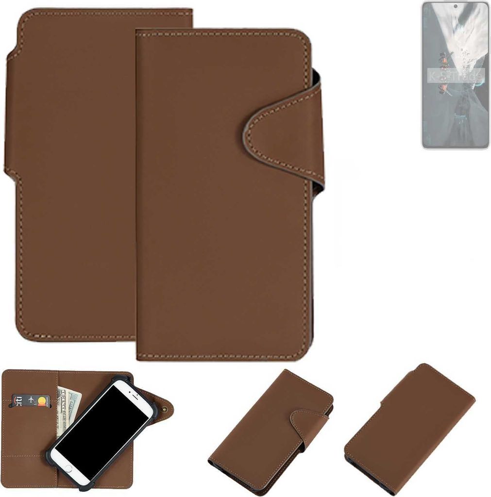 K-S-Trade Schutzhülle Klapphülle Kunstleder kompatibel mit Huawei Nova 12s braun Handy Hülle Wallet Case