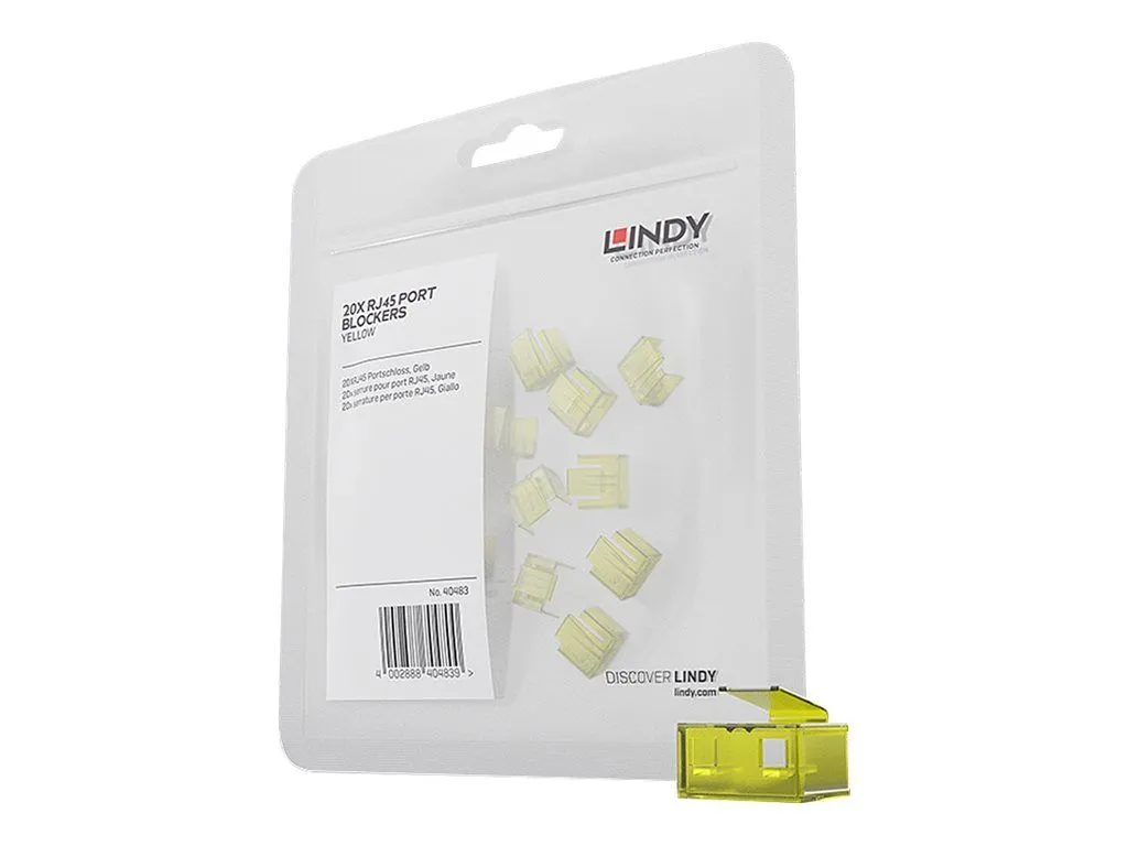 Lindy 40483 Lin RJ45 Blocco porta 20 pezzi senza chiavi | Codice giallo - 2