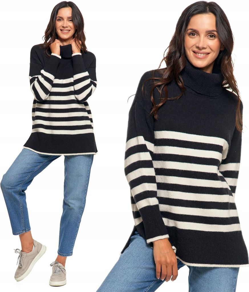 Maglioni da donna - maglione a righe, taglia XXL - taglio Immagine del prodotto 