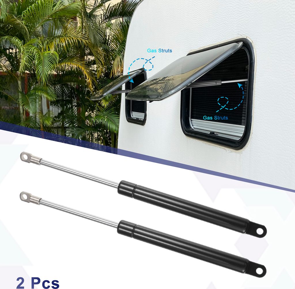 2 Stück 10 Zoll 50Ib/223N schwarze Lift Supports Struts Shocks Gas Spring Universal für Wohnmobil Auto LKW Bootsfenster Schranktürabdeckung Deckel