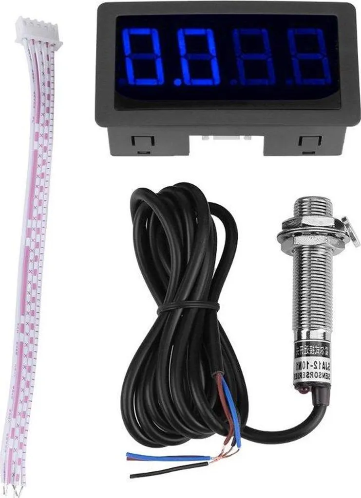 Compte-tours numérique industriel avec afficheur LED et capteur Hall
