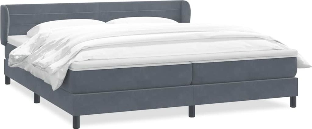 Boxspringbett mit Matratzen Dunkelgrau 180x220 cm Samt