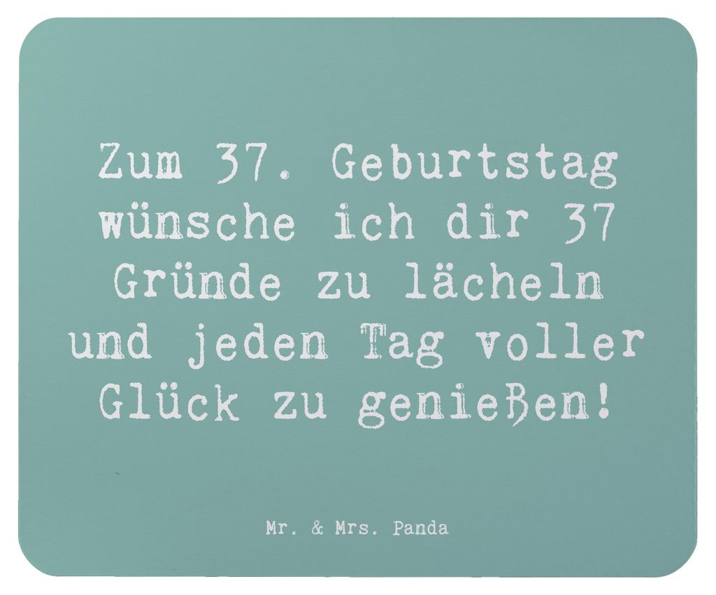 Mr. & Mrs. Panda Mauspad Spruch 37. Geburtstag Glücksmomente - Meeresbrise - Geschenk, Jubiläum, Happy Birthday, Mousepad, Alter, Mouse Pad, Lebe...