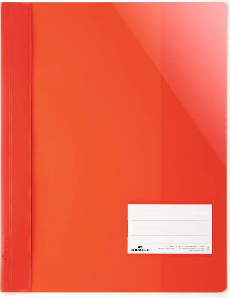 DURABLE 269003 Cartella A4+ Design Rosso con Finestra Identificativa
