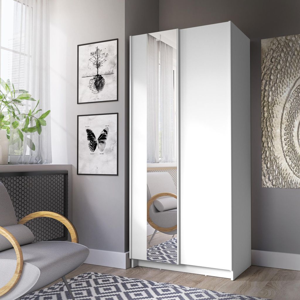 Skriňa raumhirsch, biela, rozmer 80 x 182 x 54,6 cm Obrázok produktu 