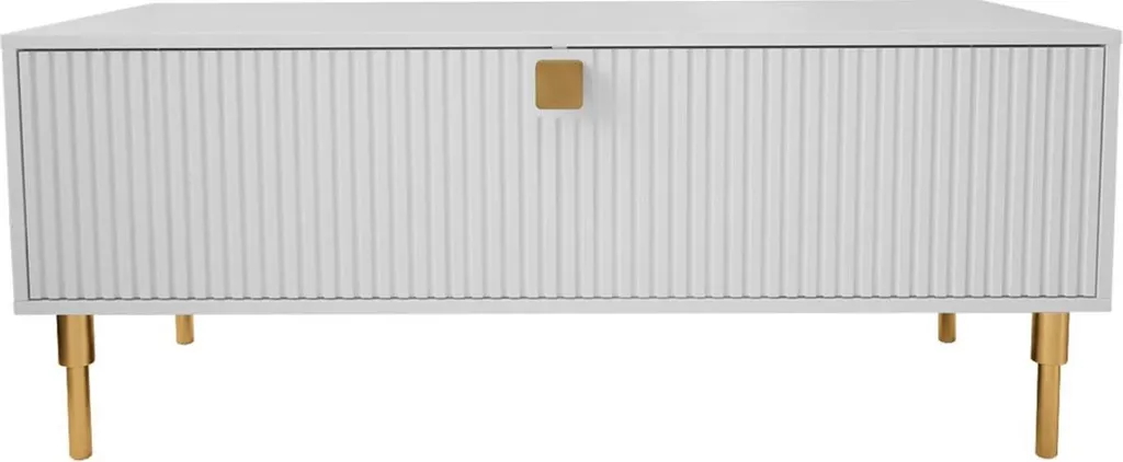 Table basse Dorset pour petit salon - Table rectangulaire blanche compacte