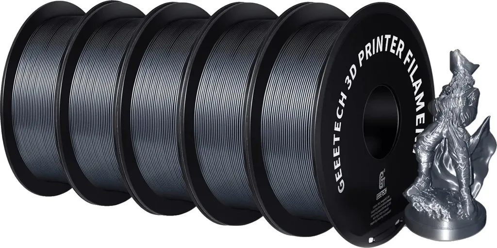 Bobine de Filament PETG Argent 1.75mm pour Imprimantes 3D FDM et DIY