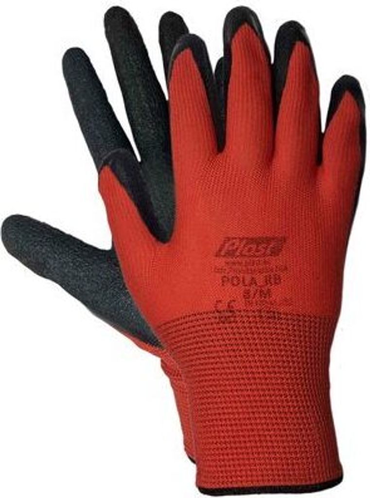 60 Paar Arbeitshandschuhe Montagehandschuhe Nylon Latex M-8 rot / schwarz