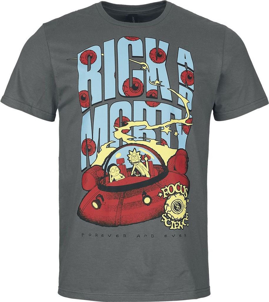 Rick And Morty T-Shirt Herren Focus On Science dunkelgrau XXL
