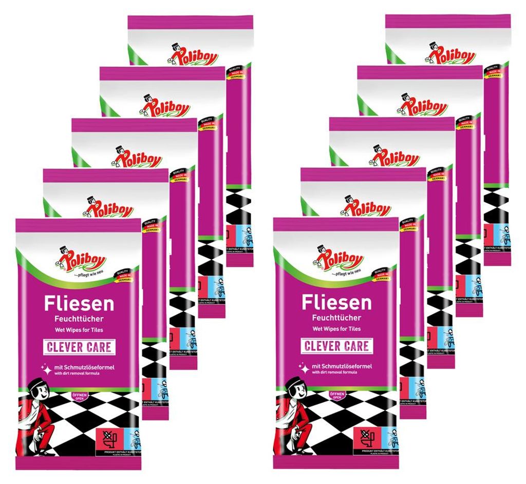 Poliboy Reinigungstücher Fliesen & Steinböden 10er Set - Produktbild 