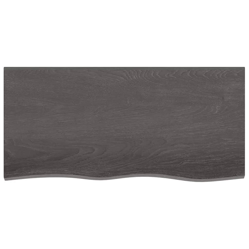 Piano del tavolo marrone scuro 100x50x(2-4)cm in rovere massiccio - 3