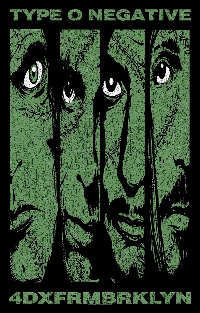 Poster Type O Negative Tissu Anti-Déchirure RO8915 Déco Noir et Vert