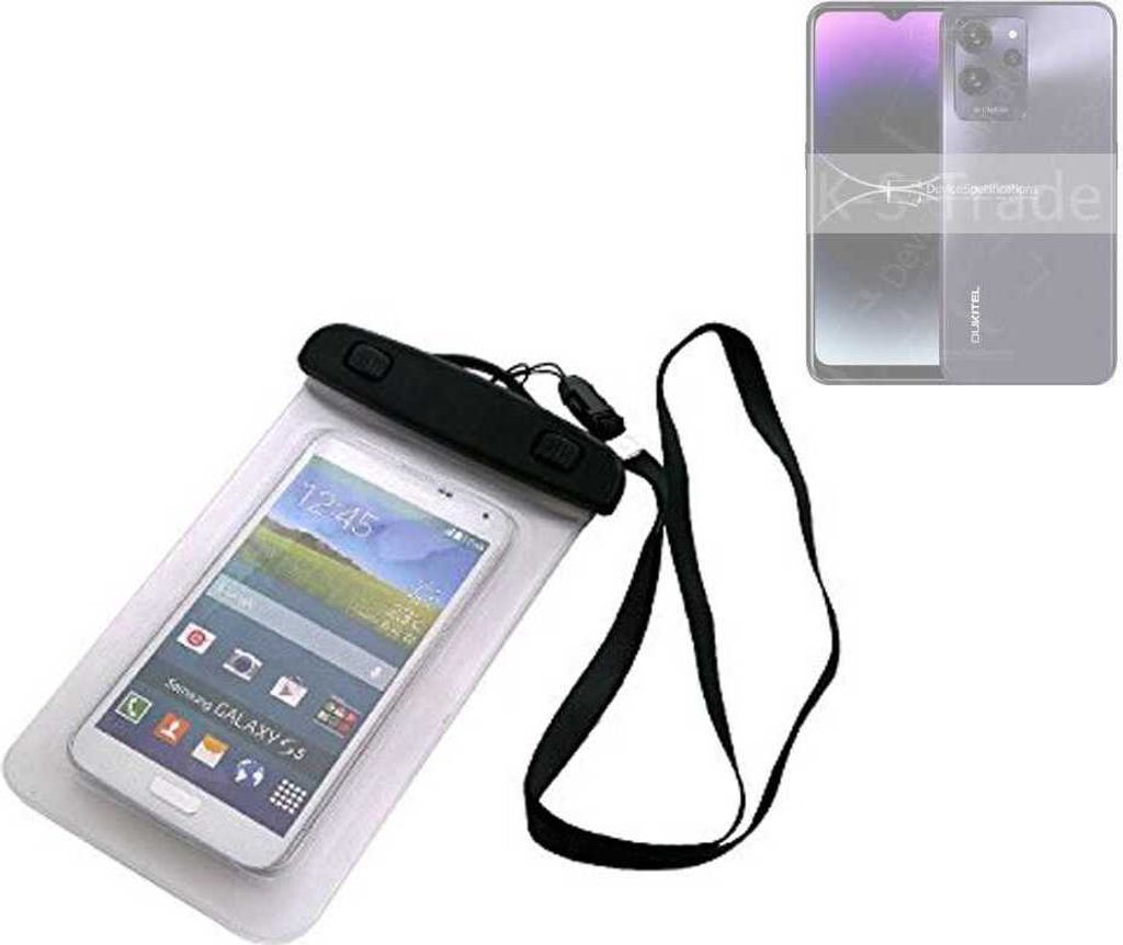 K-S-Trade Schutz Hülle Handy Hülle Kompatibel mit Oukitel C32 Beach Bag wasserdicht 16cm x 10cm Schutzhülle Staub Sand Flachwasser Beachbag Case