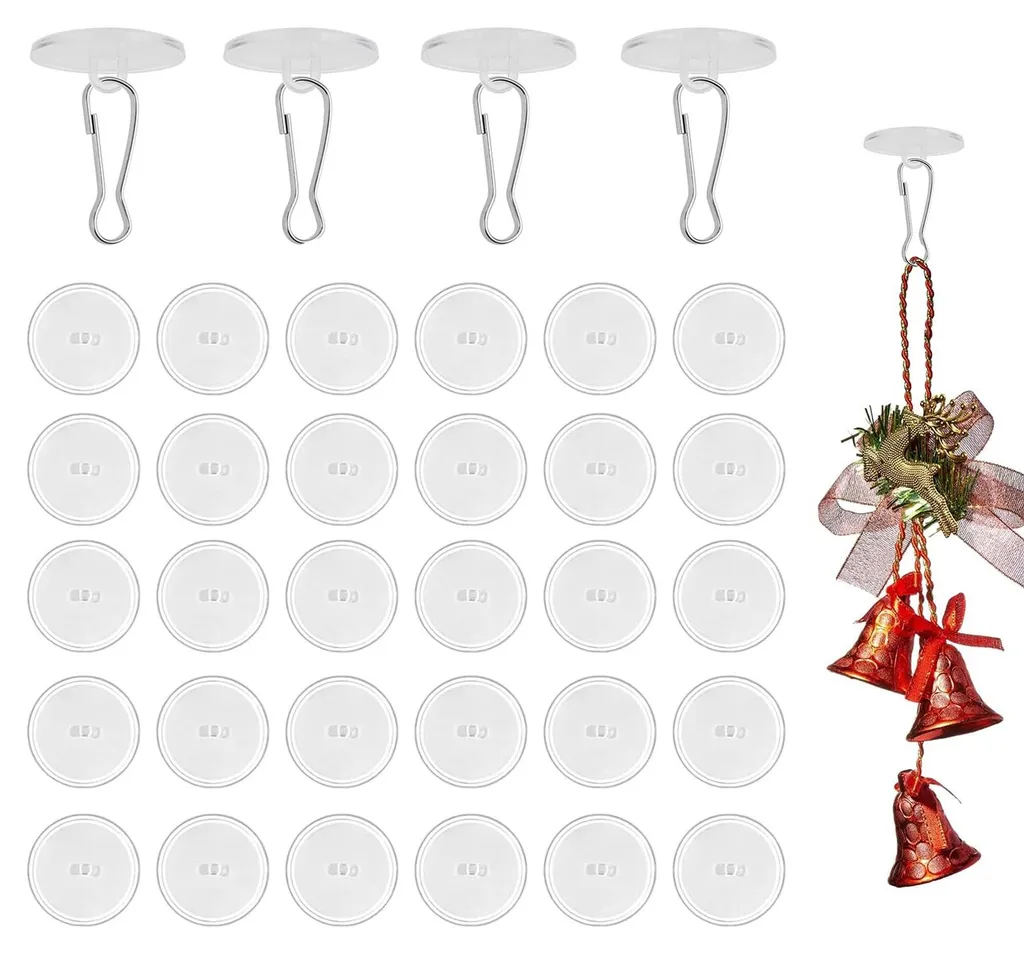 Petits Crochets Plafond sans Perçage Transparents avec Clips de Mât