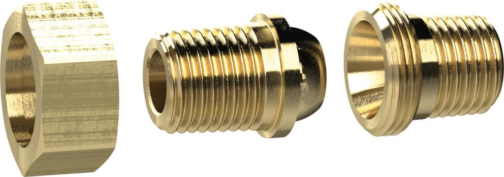 Riegler Lösbarer Doppelgewindenippel, kon. dichtend R 1/4 a., R 1/4 a. MS, Art.Nr. MS252L1414