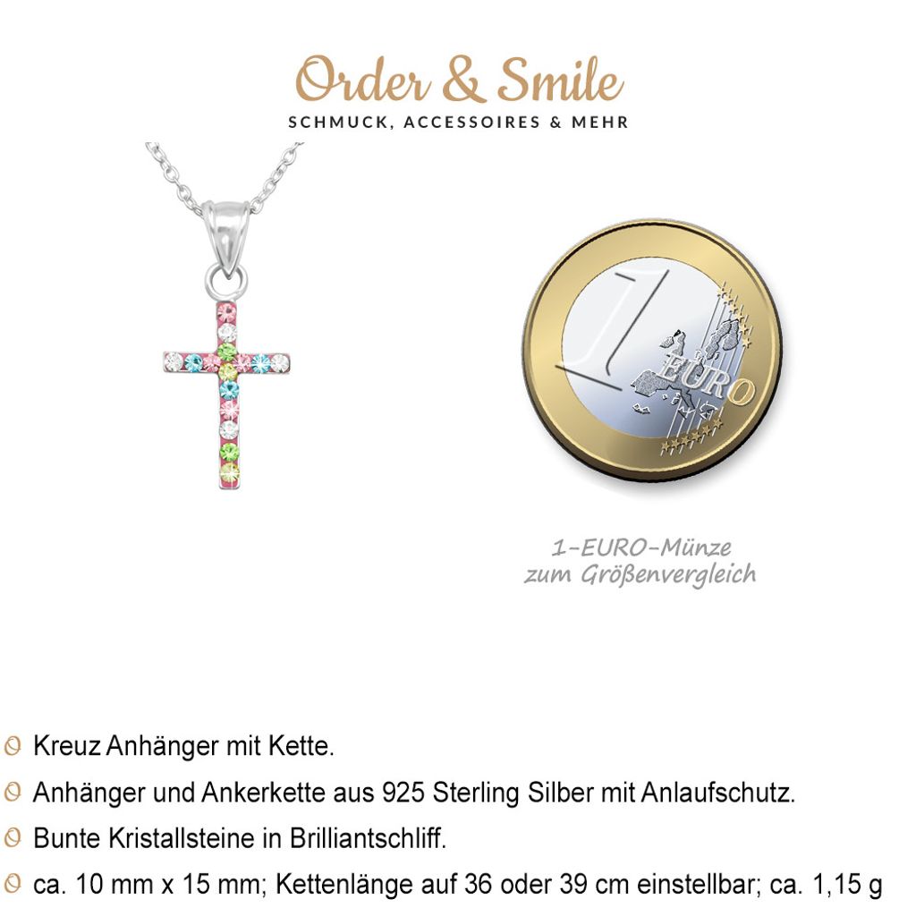 Adela´s Kettenanhänger »UnaktUnakt Kreuz Edelsten Anhänger«, Kreuz
