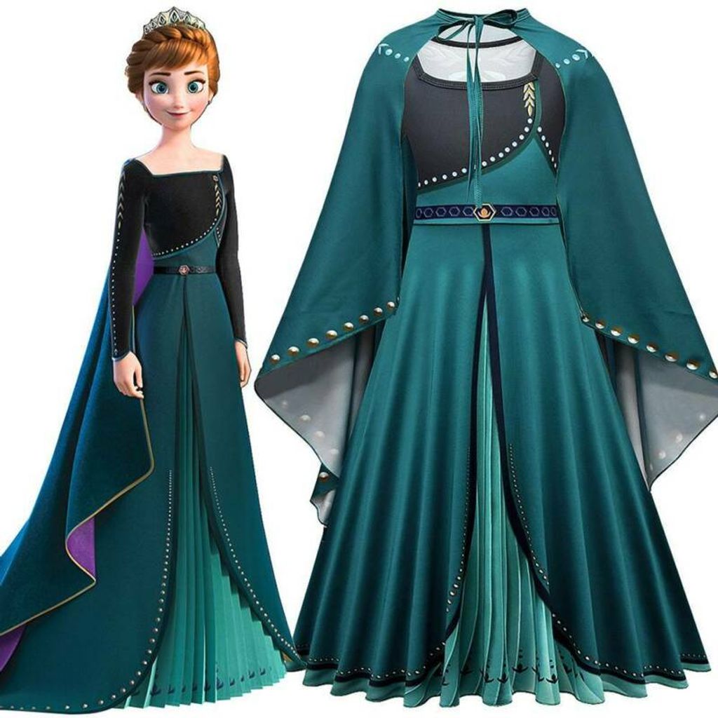 Mädchen Frozen2 Elsa Eiskönigin Kleid Party Ballkleid Festkleid Karneval Cosplay