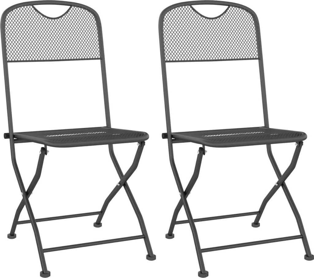 vidaXL Sedia da giardino pieghevole 2 pezzi in lamiera Immagine del prodotto 