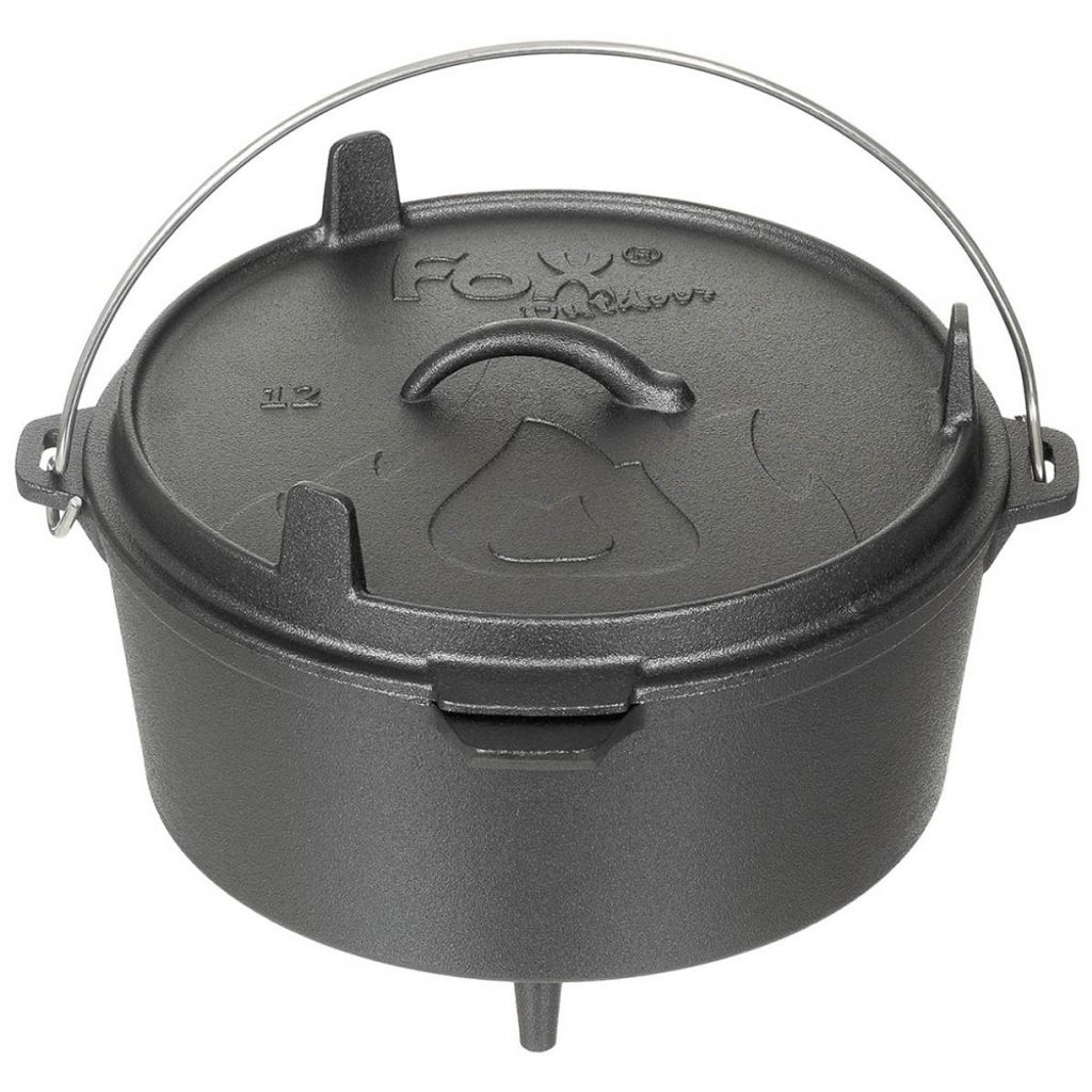 FoxOutdoor Feuertopf, Dutch Oven, Gusseisen, ca. 5,7 l